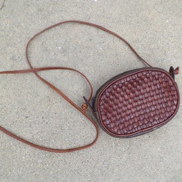 Joan & David Bags Joan David Vintage Brown Woven Round Leather